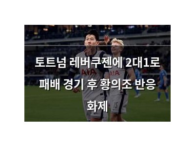 토트넘 레버쿠젠에 2대1로 패배 경기 후 황의조 반응 화제