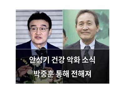 안성기 건강 악화 소식 박중훈 통해 전해져
