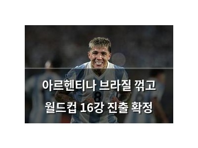아르헨티나 브라질 꺾고 월드컵 16강 진출 확정