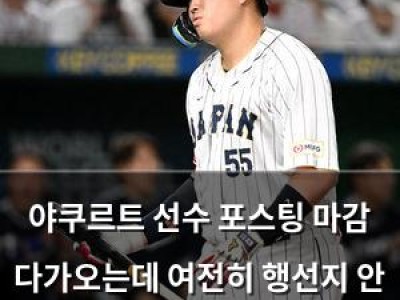 야쿠르트 선수 포스팅 마감 다가오는데 여전히 행선지 안 보여