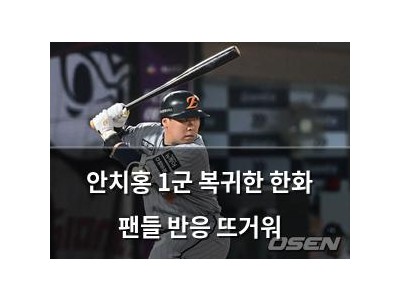 안치홍 1군 복귀한 한화 팬들 반응 뜨거워