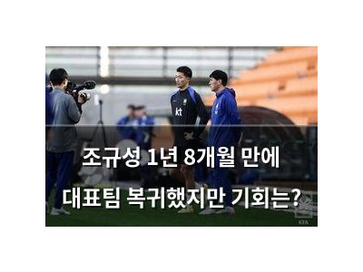 조규성 1년 8개월 만에 대표팀 복귀했지만 기회는?