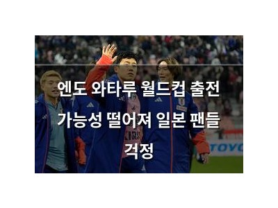 엔도 와타루 월드컵 출전 가능성 떨어져 일본 팬들 걱정