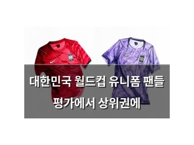 대한민국 월드컵 유니폼 팬들 평가에서 상위권에