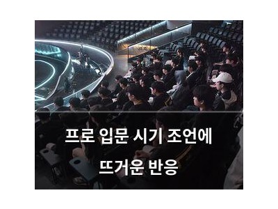 프로 입문 시기 조언에 뜨거운 반응