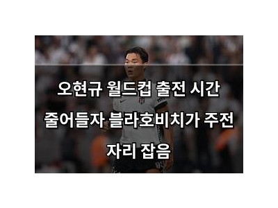오현규 월드컵 출전 시간 줄어들자 블라호비치가 주전 자리 잡음